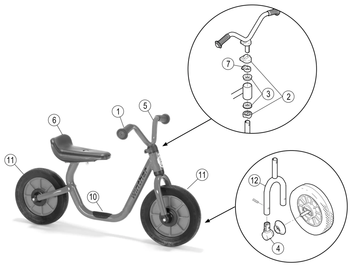 Explosionszeichnung Mini Viking BikeRunner