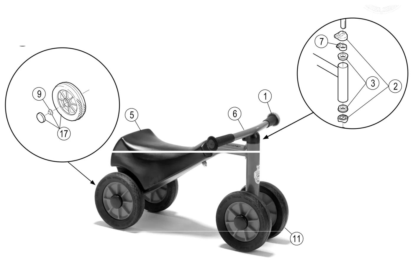 Explosionszeichnung Mini Viking Safety Scooter