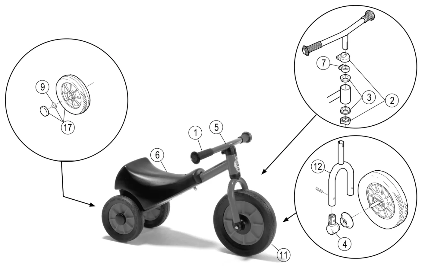 Explosionszeichnung Mini Viking Scooter