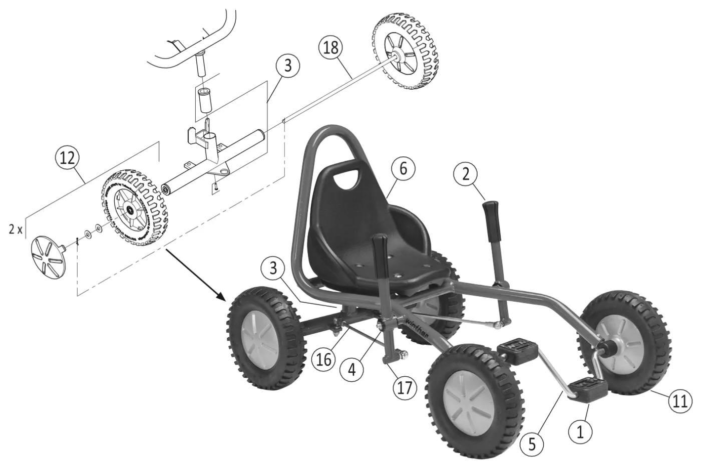 Explosionszeichnung Viking Explorer Fun Cart Large