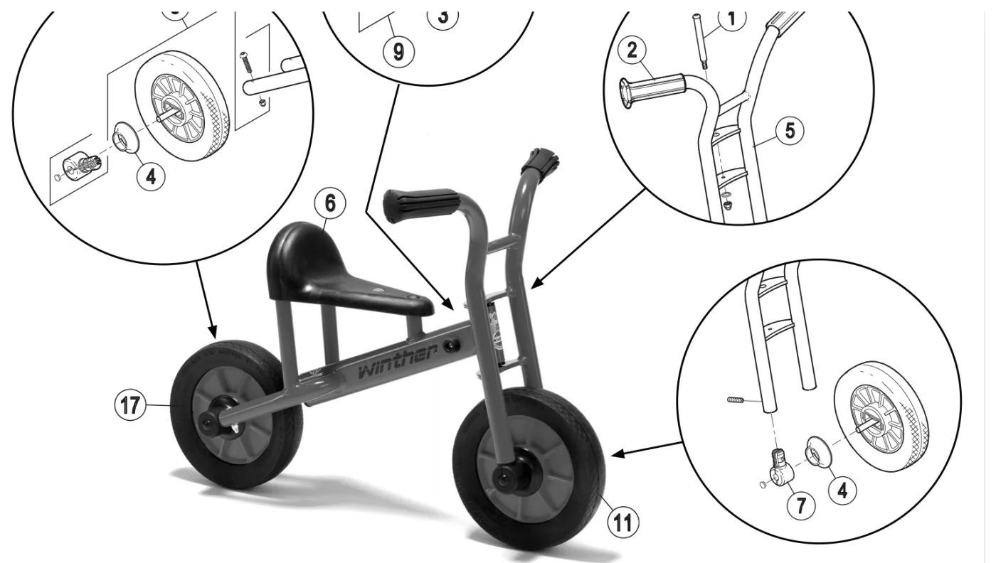Explosionszeichnung Viking Laufrad BikeRunner small