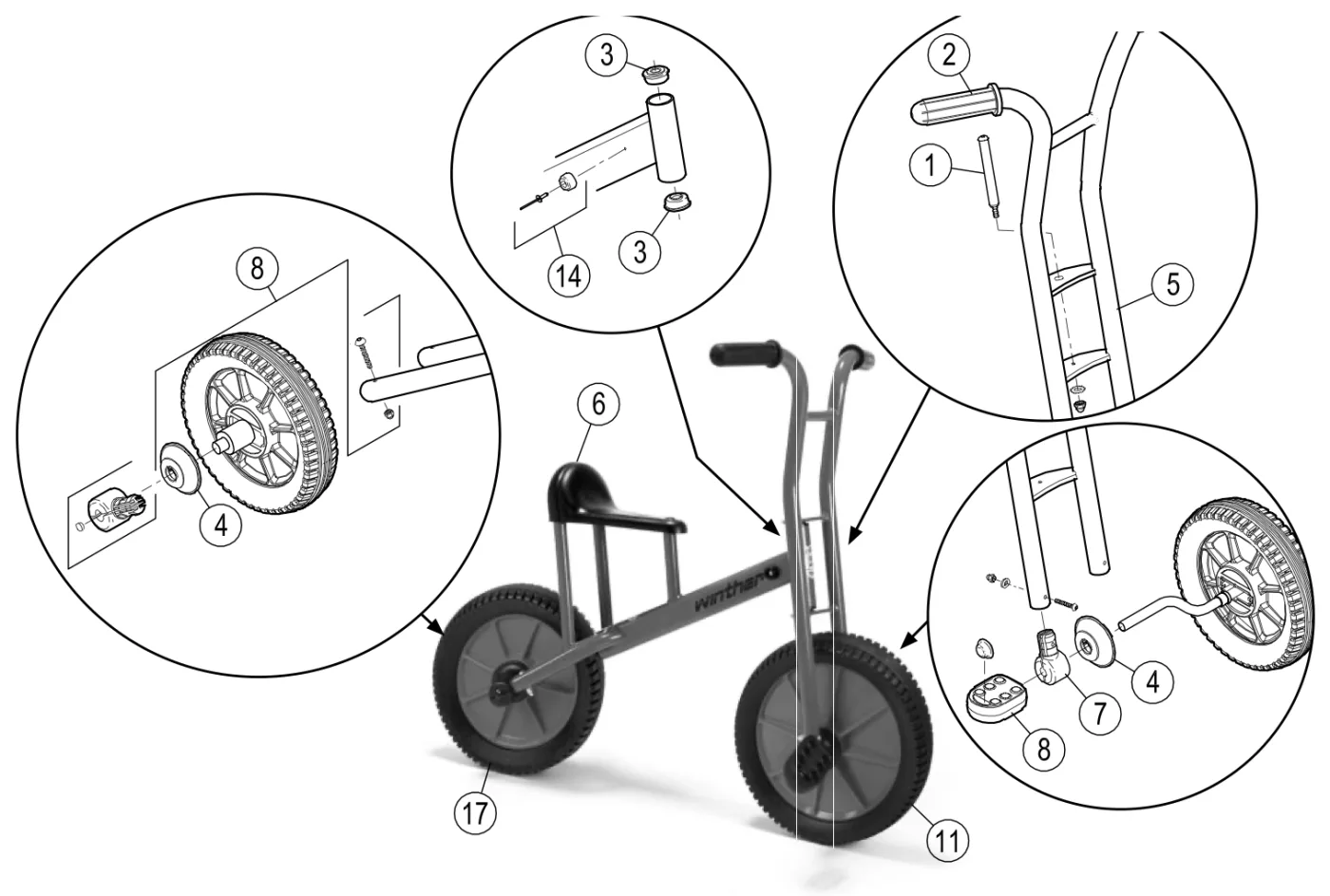 Explosionszeichnung Viking Lernfahrrad groß