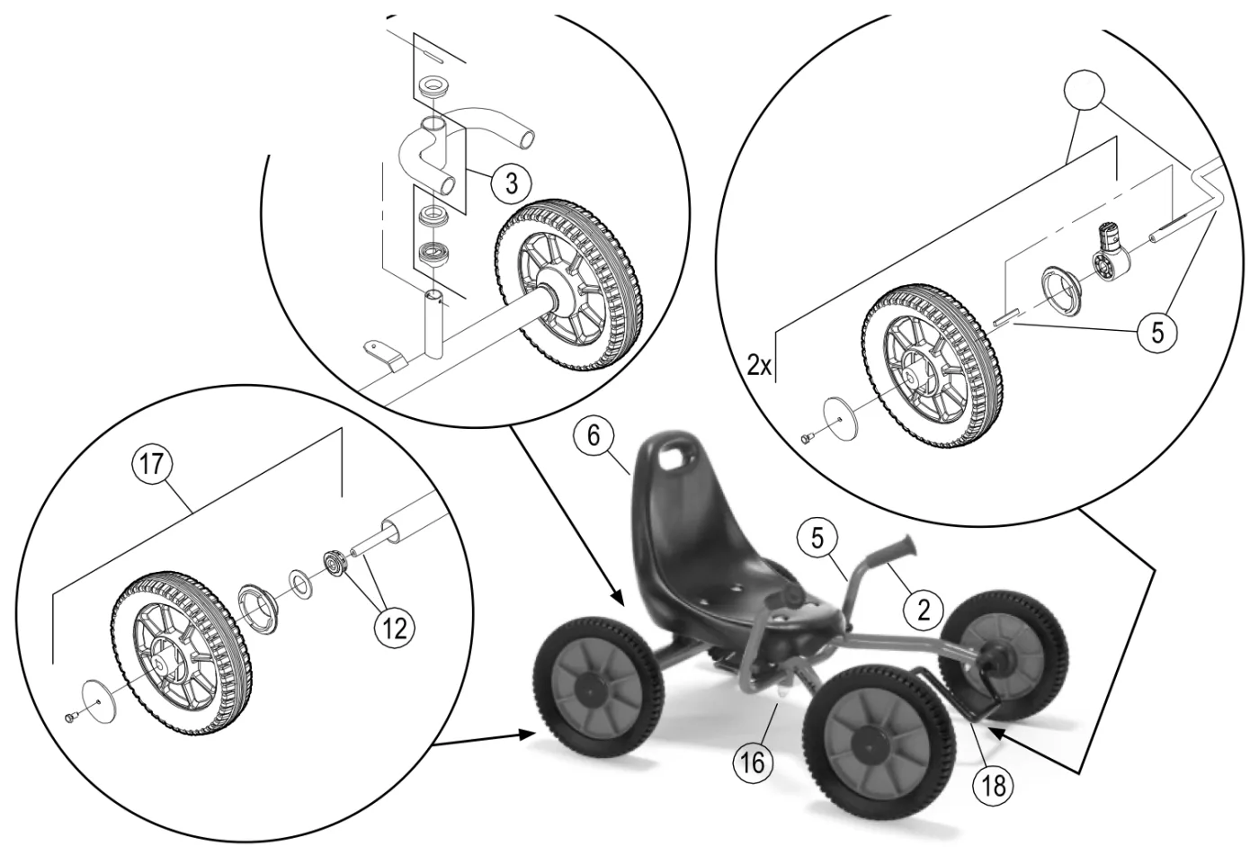 Explosionszeichnung Viking Fun Cart