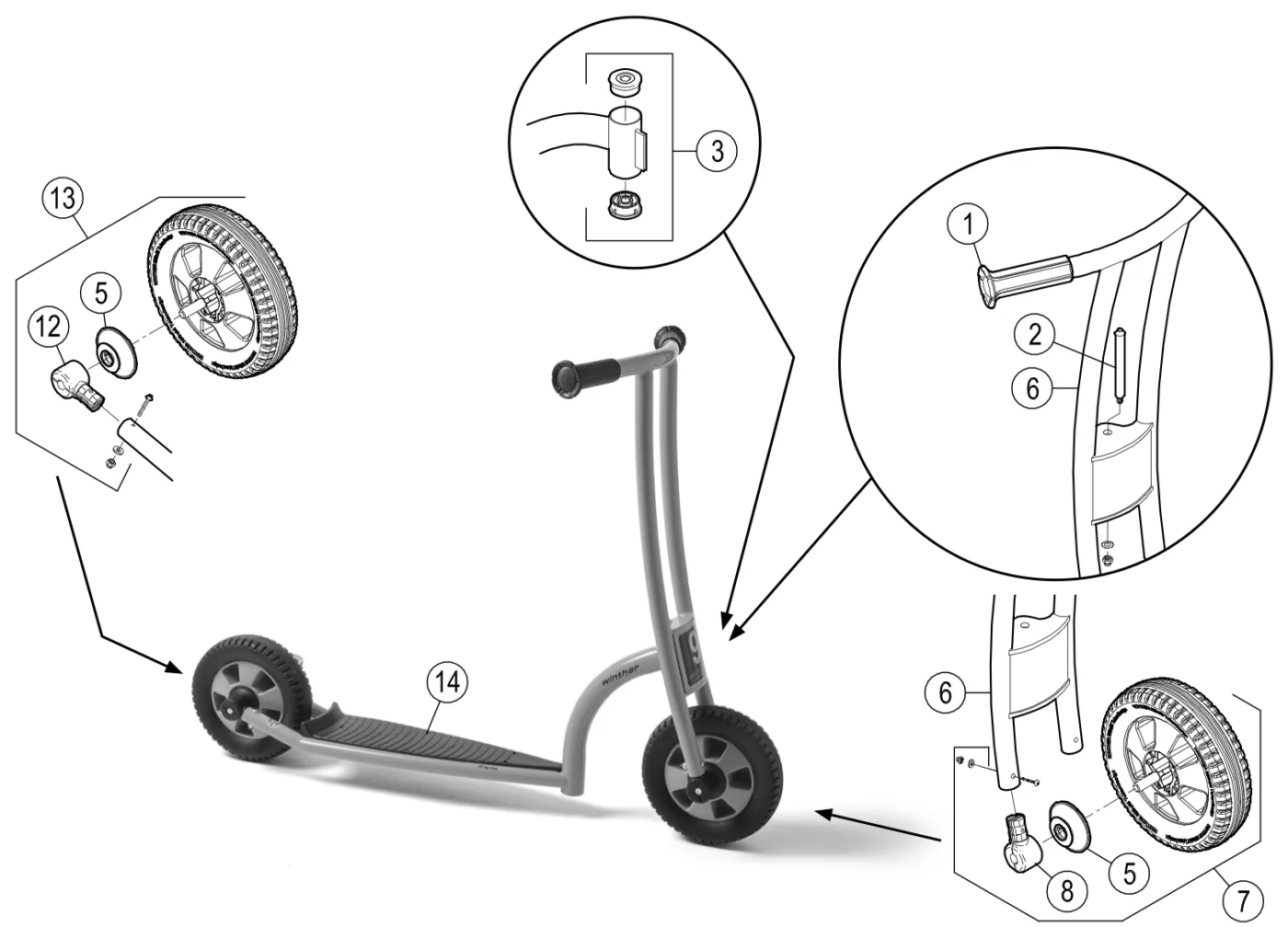 Explosionszeichnung Jakobs aktiv Safety Roller aktiv