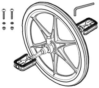 Vorderrad mit Pedalen (groß)