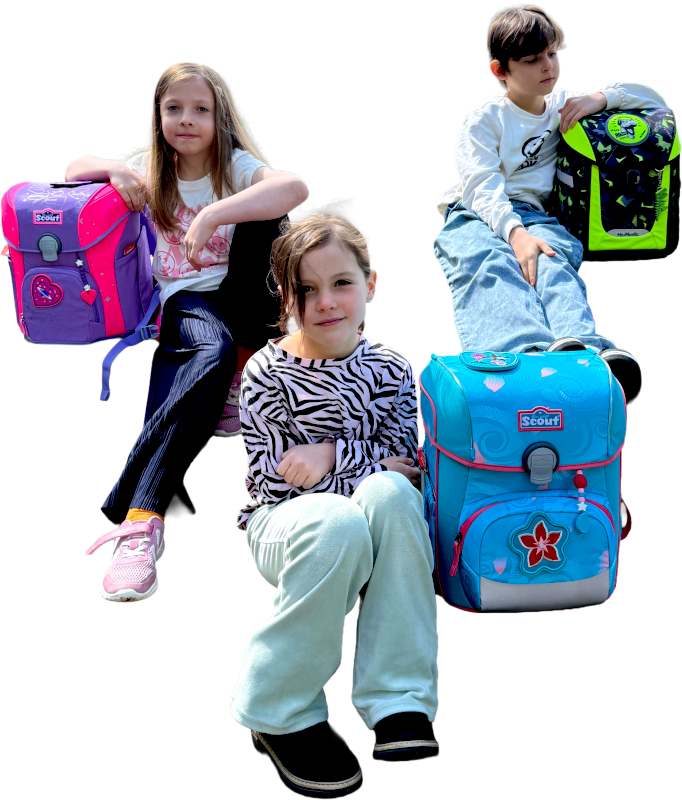 Kinder mit Schulranzen