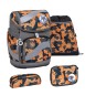 Preview: BELMil Schulranzen set Orange Camouflage 5 tlg