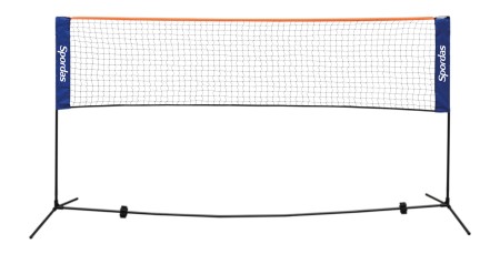 Spordas Badmintonnetz aufgebaut