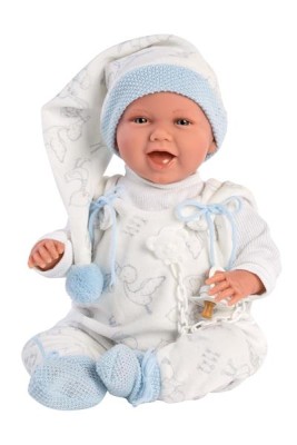 Llorens Babypuppe mit Hängewiege blau 42 cm