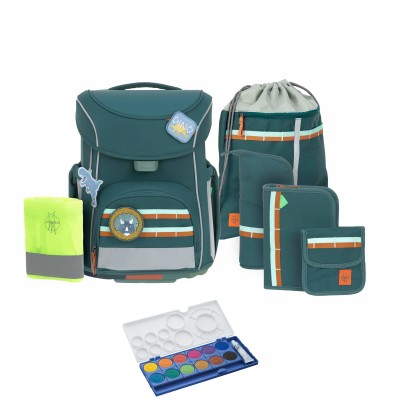 Lässig Schulranzen Set unique Slim dunkelgrün Set 7 tlg