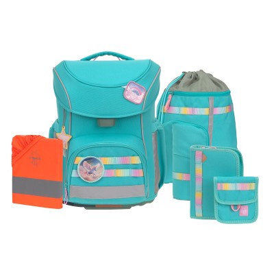 Lässig Schulranzen Set unique Slim Türkis Set 7 tlg