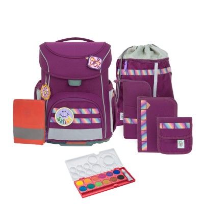 Lässig Schulranzen Set unique Slim lila Set 7 tlg