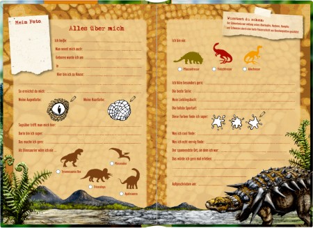 Spiegelburg Freundebuch T-Rex World Innenansicht
