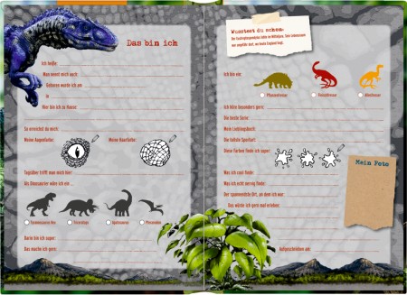 Freundebuch T-rex World Freundebuch Innenansicht