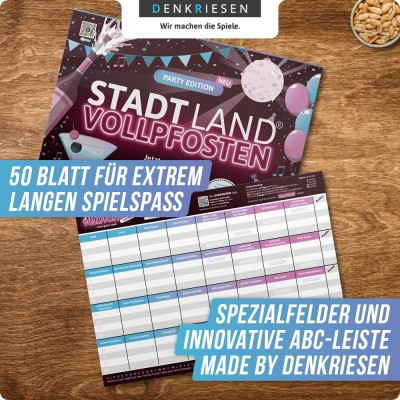 Stadt Land Vollpfosten 50 Blatt