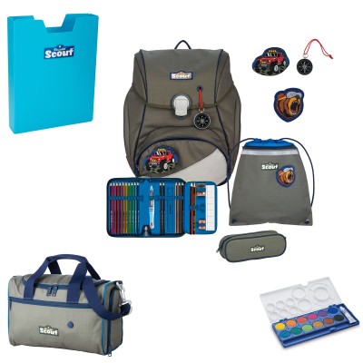 Scout Alpha Schulranzen Set Adventure 6tlg. + gratis Farbkasten