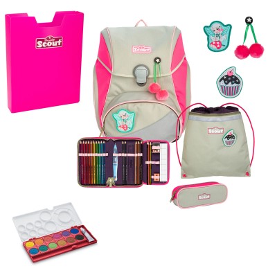 Scout Alpha Pink Cherry Schulranzen Set 5tlg. + gratis Farbkasten