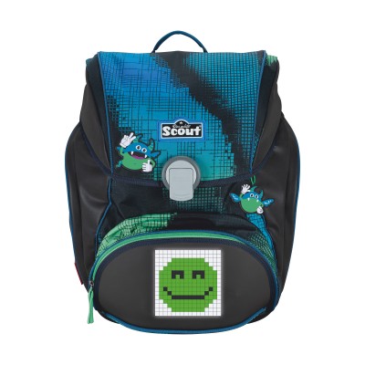 Scout Schulranzen Blue Pixel Front (Farbabweichungen aufgrund Rapportdruck, jeder Ranzen ein Unikat)