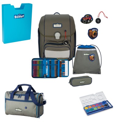 Scout Genius Schulranzen Set Adventure 6tlg. + gratis Farbkasten