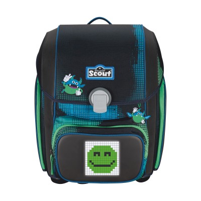 Scout Genius Blue Pixel Front (Farbabweichungen aufgrund Rapportdruck, jeder Schulranzen ein Unikat)