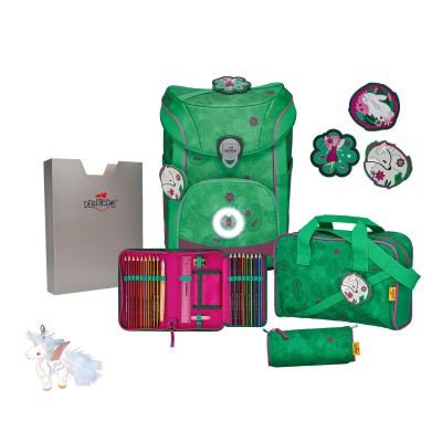 DerDieDas Schulranzen Easy mit Buttons Paisley Green