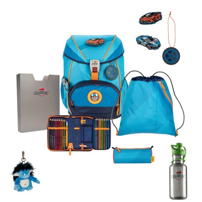 DerDieDas Schulranzen ErgoFlex Superflash Supercar Set 6tlg. + gratis Glücksbringer