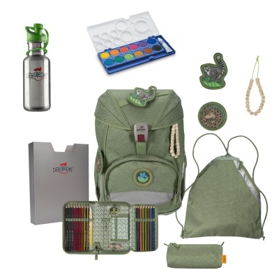 DerDieDas Schulranzen ErgoFlex Eco Green Planet Set 6tlg. + gratis Farbkasten