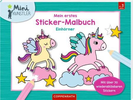 Einhörner Mal und Stickerbuch