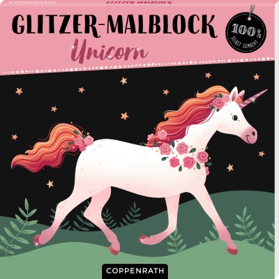 Glitzer Malblock Unicorn