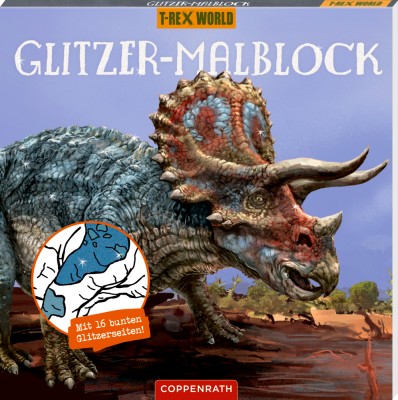 Glitzer Malblock T-Rex World