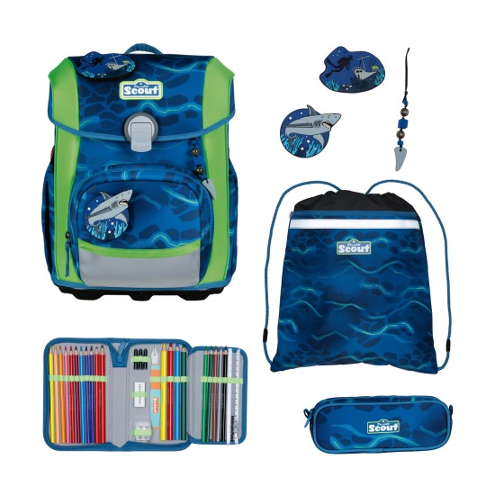 Scout Neo Schulranzen Set 4tlg Shark Zone