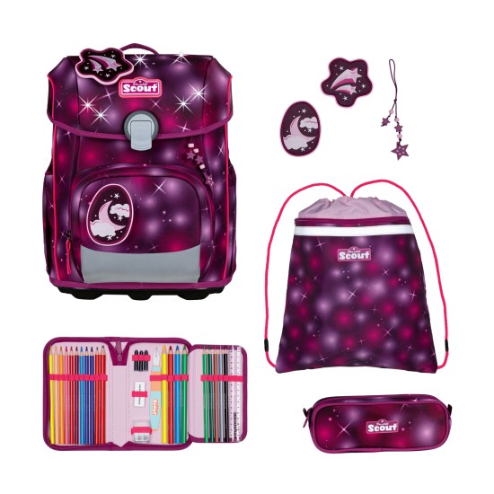Scout Neo Schulranzen Set 4tlg LED Pink Stardust