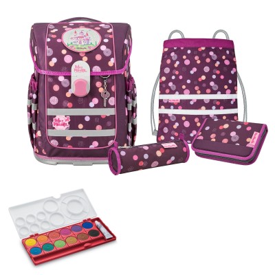 McNeill Ergo Complete Schulranzen Set Ruby 5tlg. + gratis Farbkasten