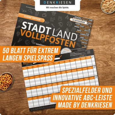 Stadt Land Vollpfosten 50 Blatt