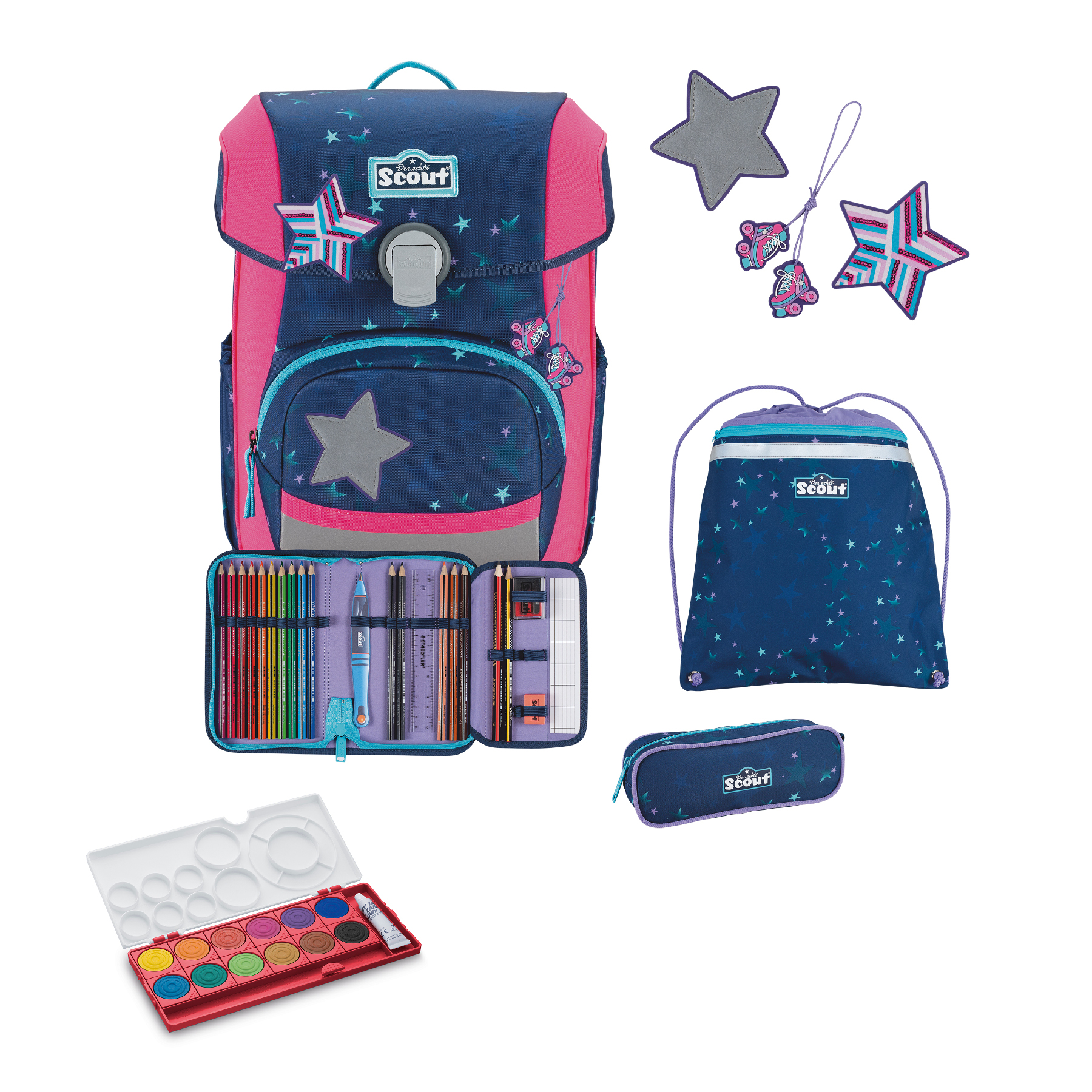 Scout Schulranzen Neo Pretty Star Set 4tlg.  Scout Schulranzen aus der  Jahreskollektion 2024 günstig kaufen im Online Shop