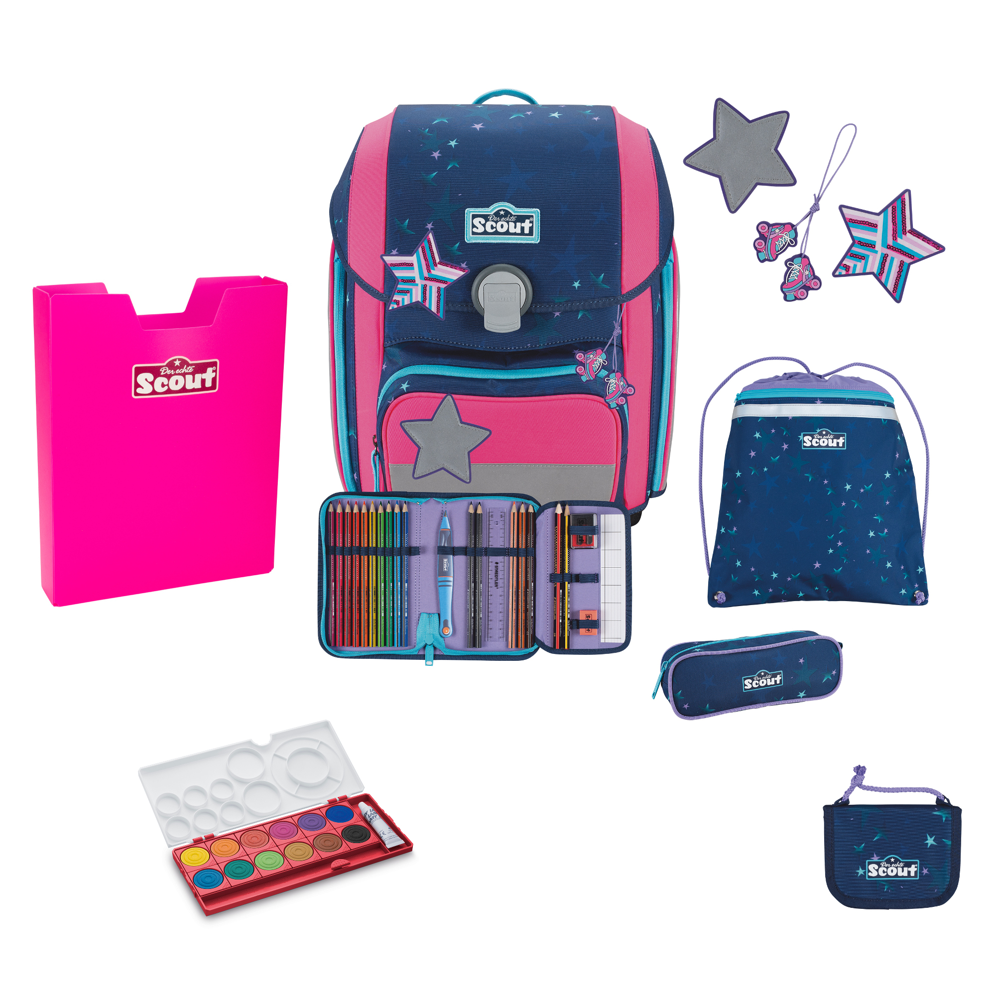 Scout Schulranzen DIN Pretty Star Genius Set 6tlg.  Scout Schulranzen aus  der Jahreskollektion 2023 günstig kaufen im Online Shop