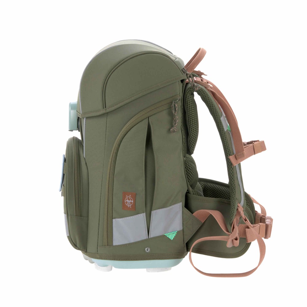Lässig Schulranzen Unique Boxy Olive Seitenansicht Lässig Schulranzen Unique Boxy Olive Seitenansicht