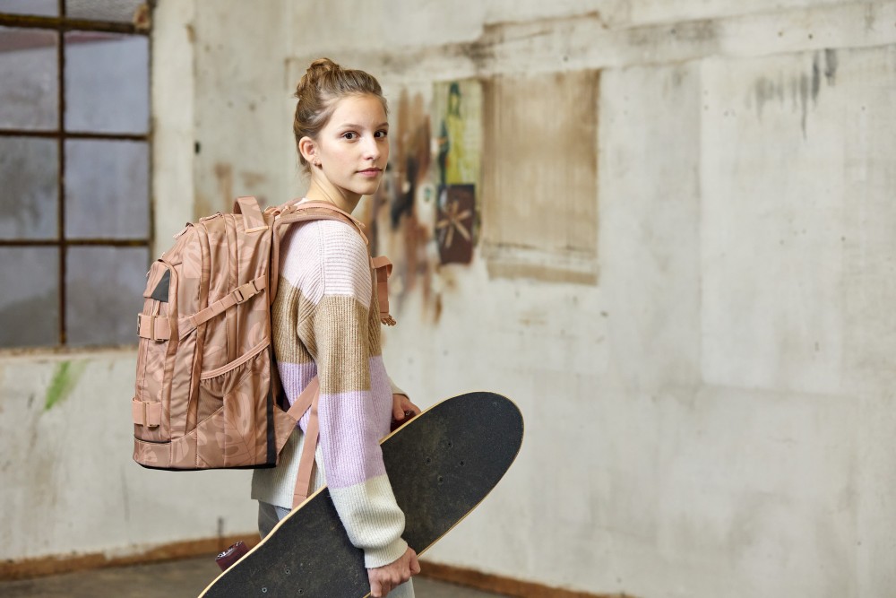 Trendy Bold Schulrucksack Karamell