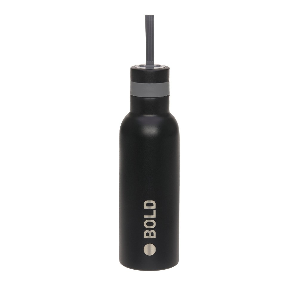 Trinklasche Bold schwarz Edelstahl