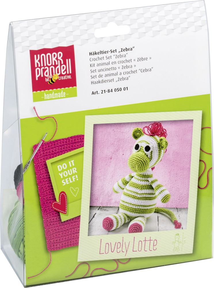 Häkeltier-Set Zebra in Klarsichtbox