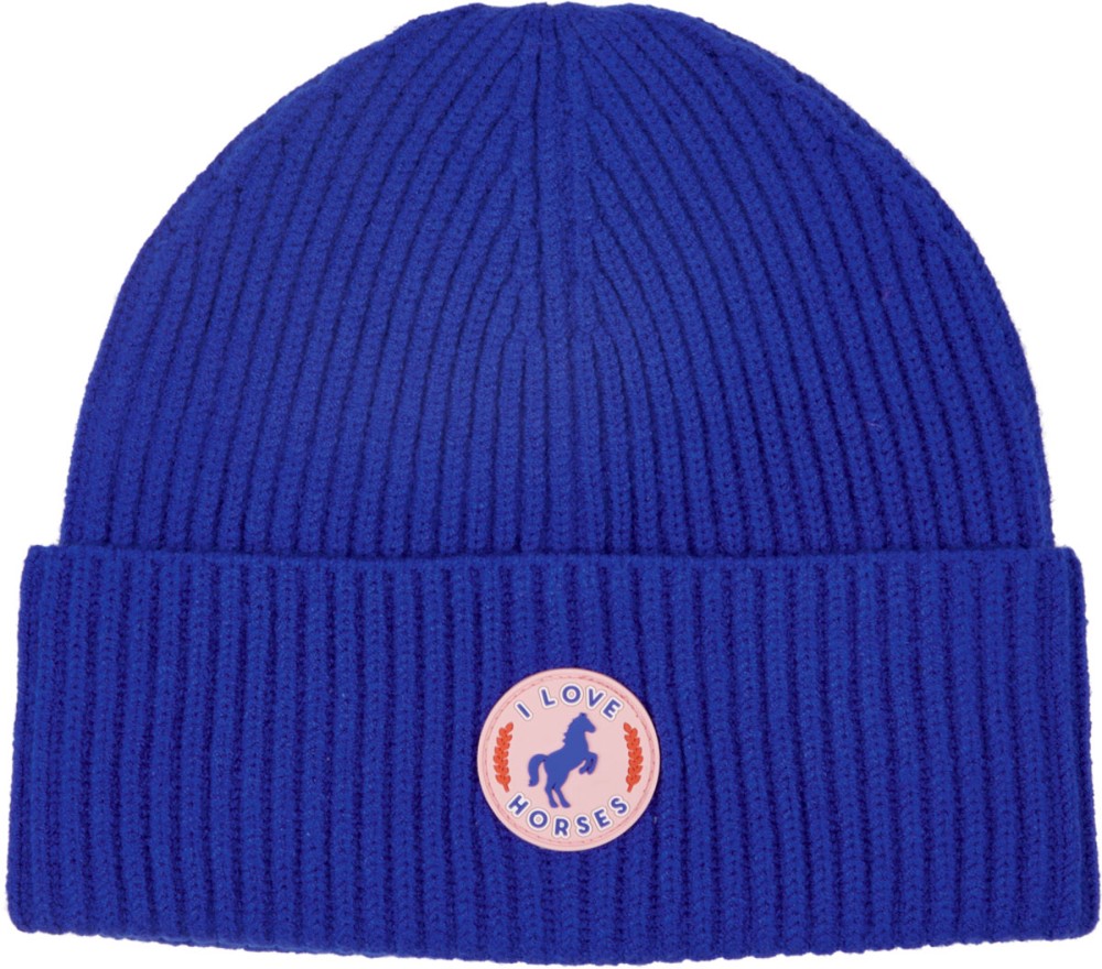 Mütze I love horses royal blue