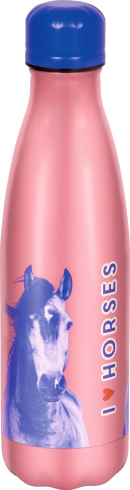 Isolierflasche i love horses Rückseite