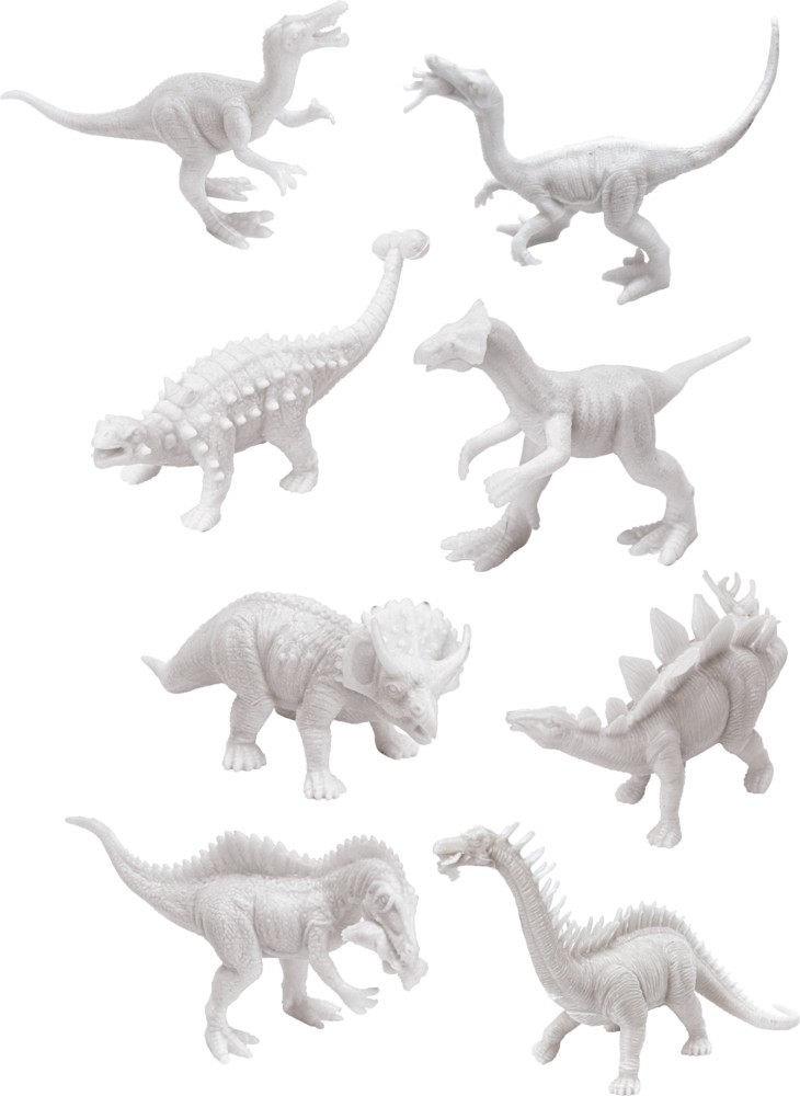 8 Dinofiguren zum Bemalen