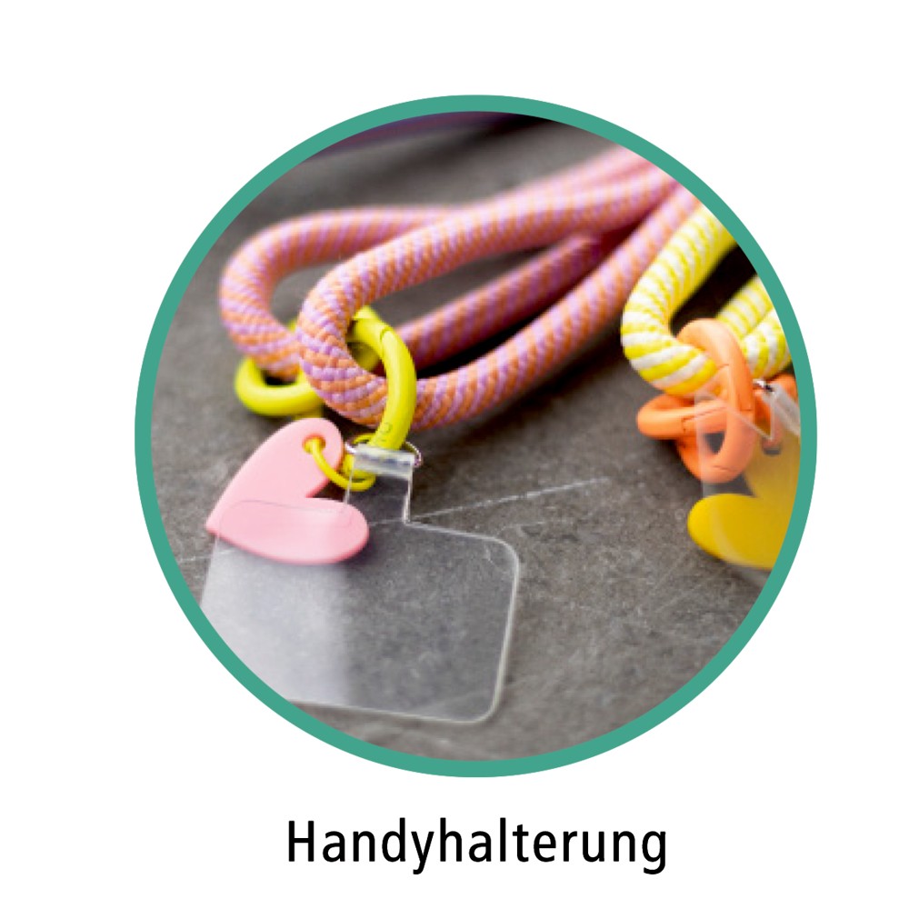 mit Handyhalterung, Anhänger und 2 Karabiner