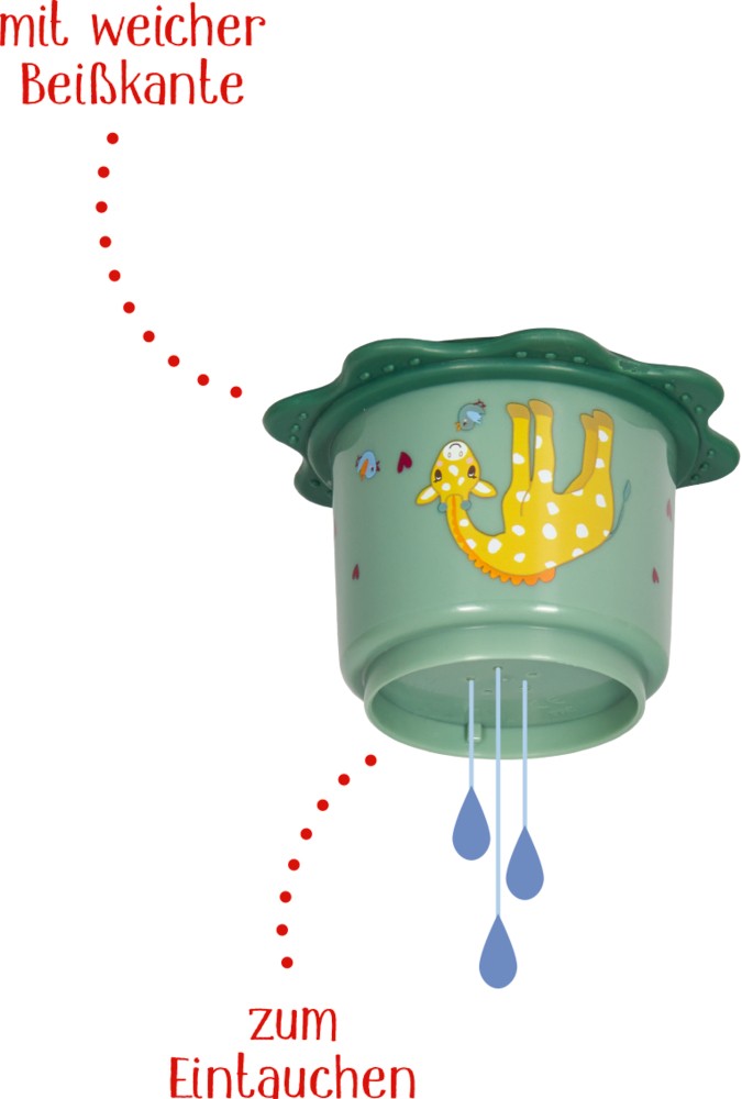 mit Beißkante und als Wasserspielzeug geeignet