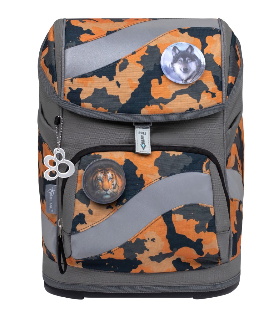 belmil Schulranzen Orange Camouflage front belmil Schulranzen Orange Camouflage front