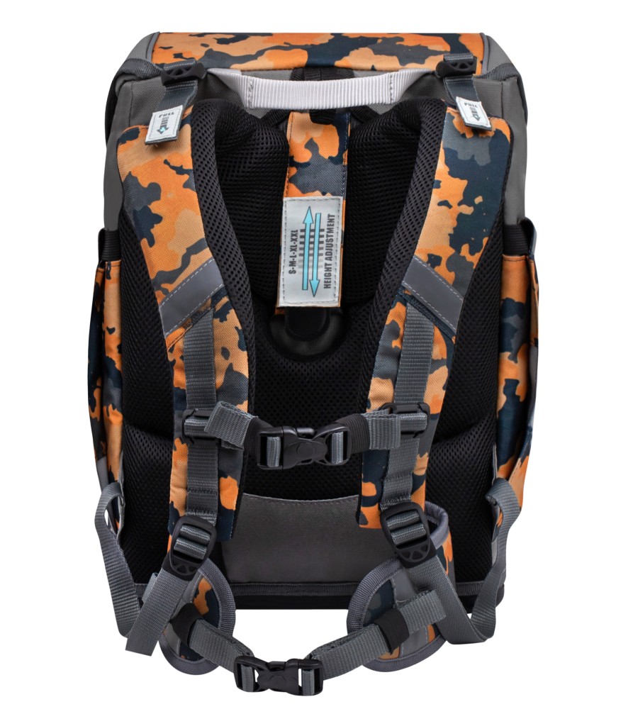 belmil Schulranzen Orange Camouflage Höhenverstellbar belmil Schulranzen Orange Camouflage Höhenverstellbar