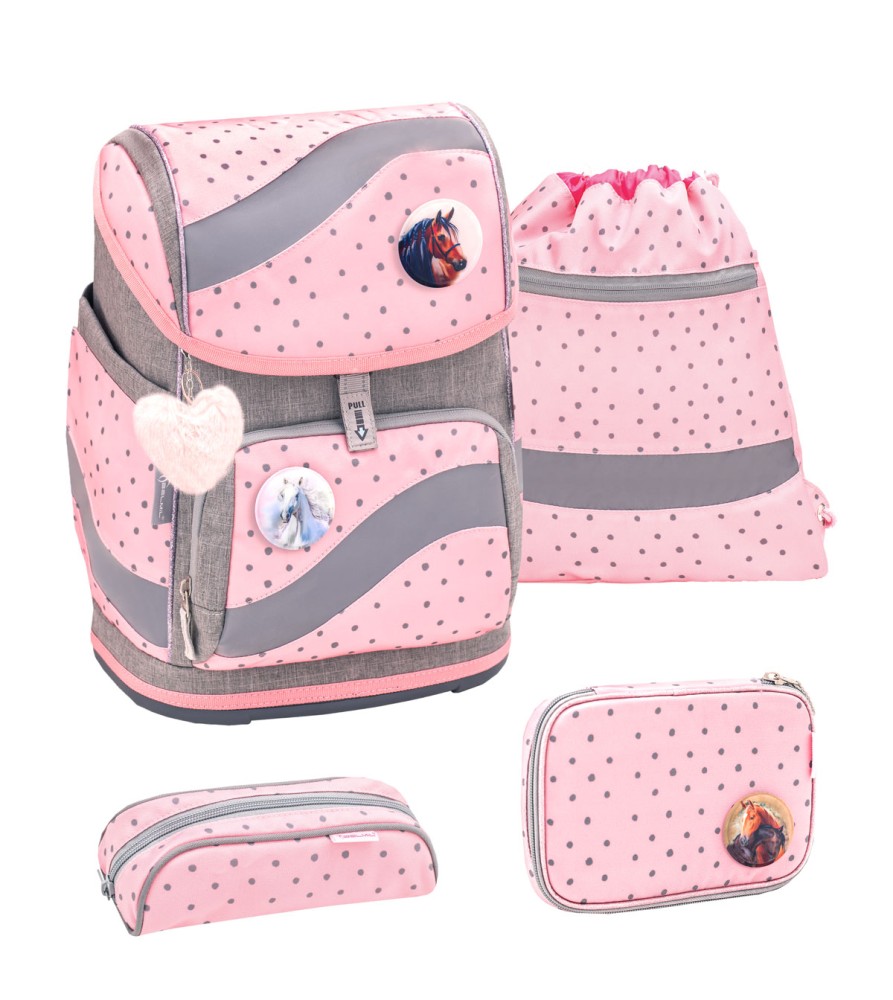 BELMil Schulranzen set pink dots 5 tlg BELMil Schulranzen set pink dots 5 tlg