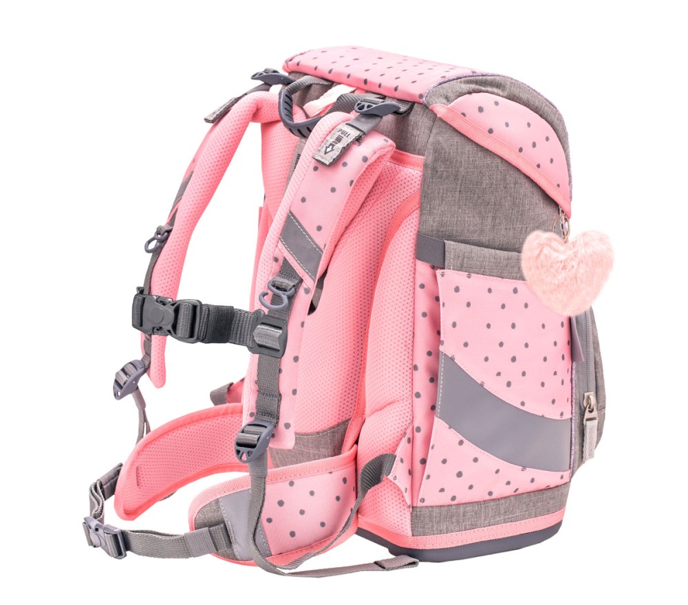 Belmil Schulranzen pink Dots Seitenansicht Belmil Schulranzen pink Dots Seitenansicht