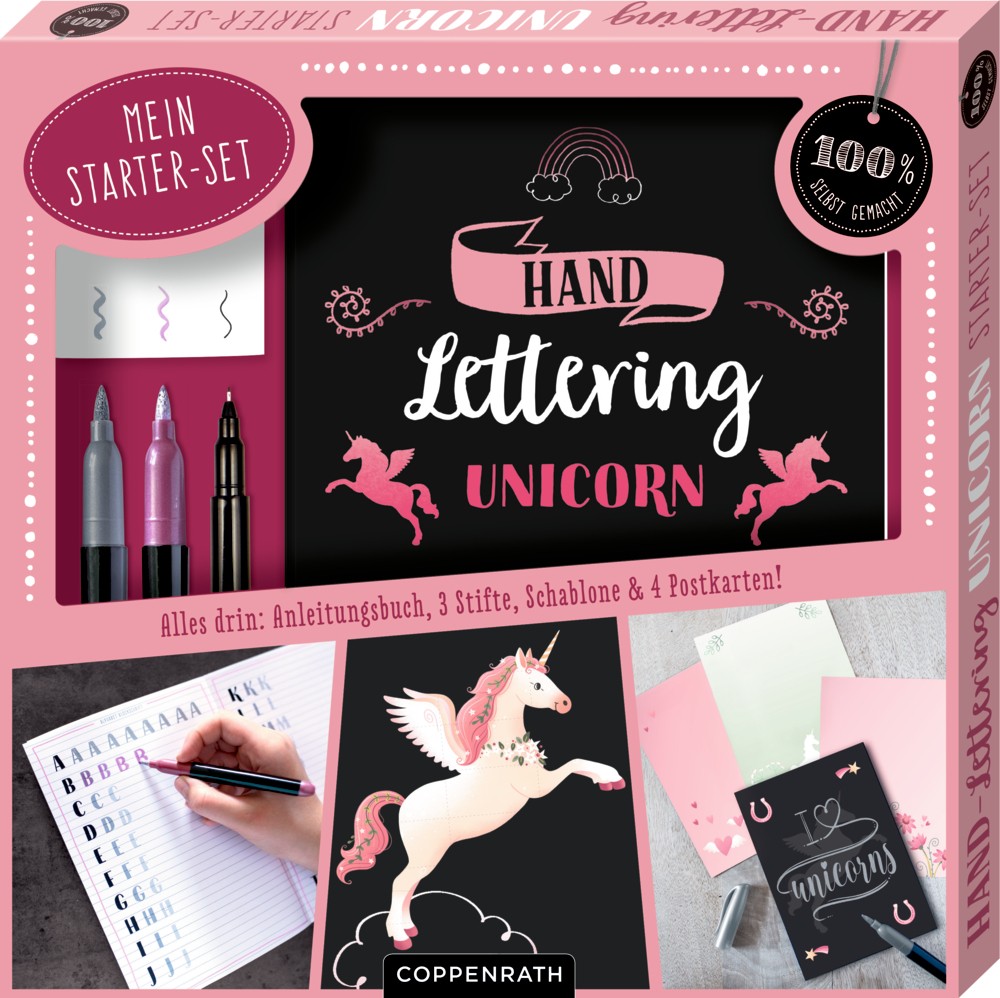 Hand-Lettering-Set Unicorn